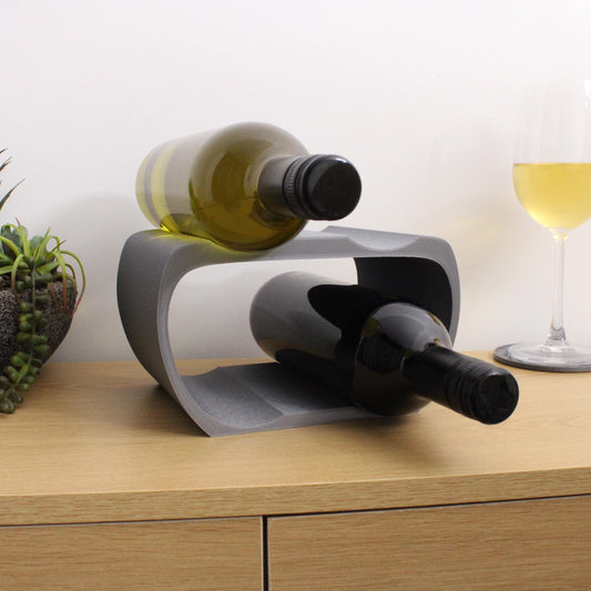 Lusso 4 Bottle Countertop Wine Rack in Grey