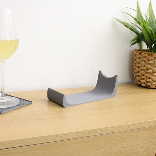 Minimal Wine Stand, Single Bottle Wine Holder in Grey
