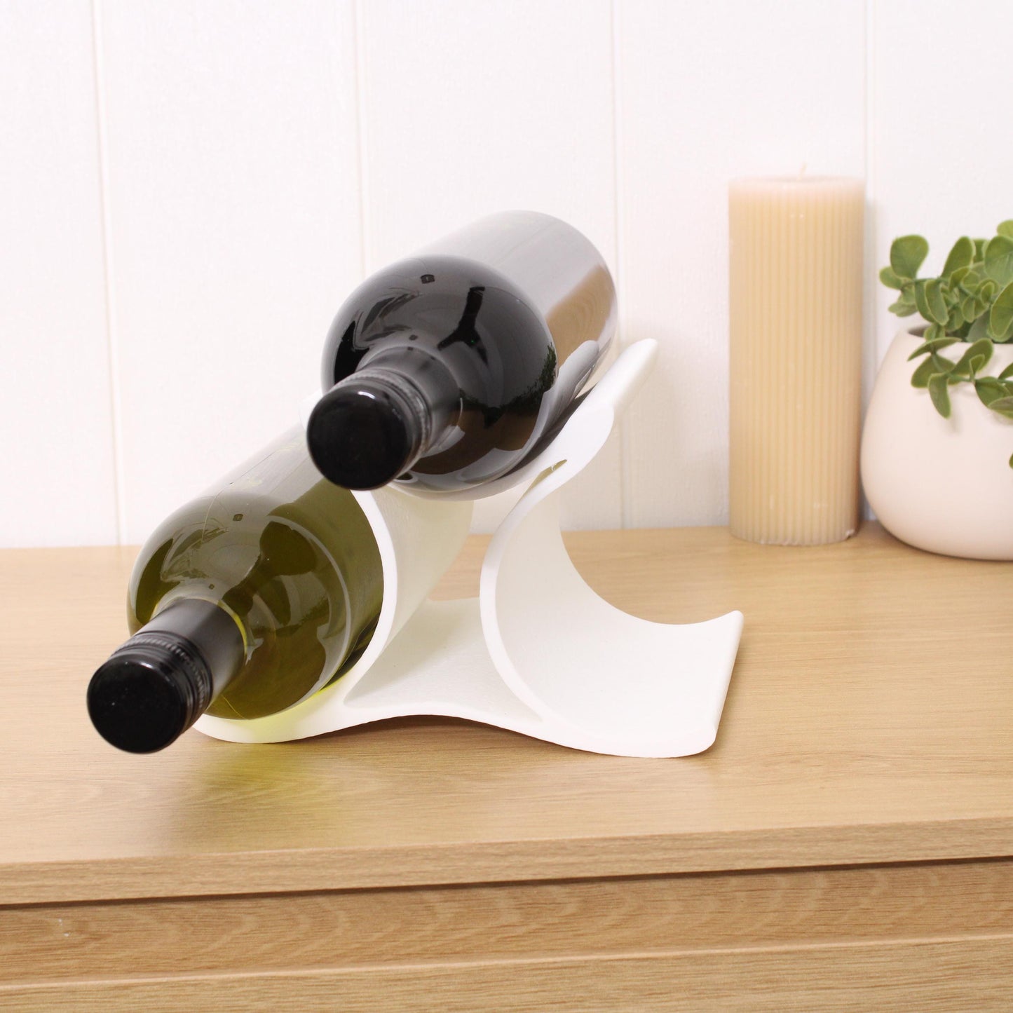 Mini Celeste Wine Rack, 3 Bottle Countertop Wine Stand, Vertical Display Wine Storage for Wine Lovers