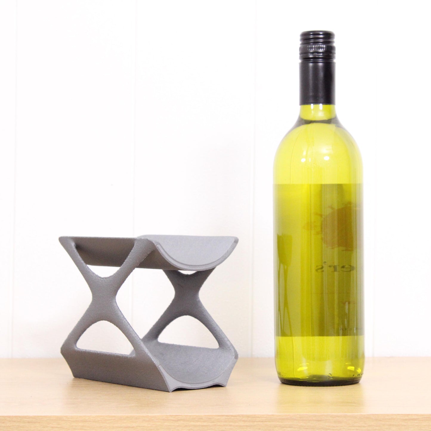 Edgy Wine Rack Countertop, Freestanding Unique 2 Bottle Wine Holder, Vertical Wine Rack, Gift for Wine Lovers