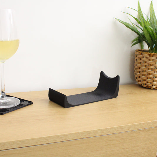 Minimal Wine Stand, Single Bottle Wine Holder in Black