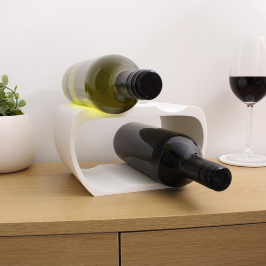 Lusso 4 Bottle Countertop Wine Rack in White