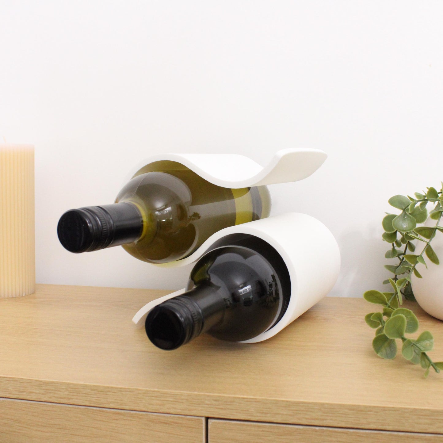 Mini Wavy Wine Rack, Small 2 bottle Wine Stand Home Organisation