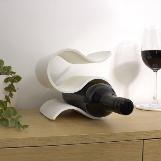 Wavy 2 Bottle Countertop Wine Rack in White