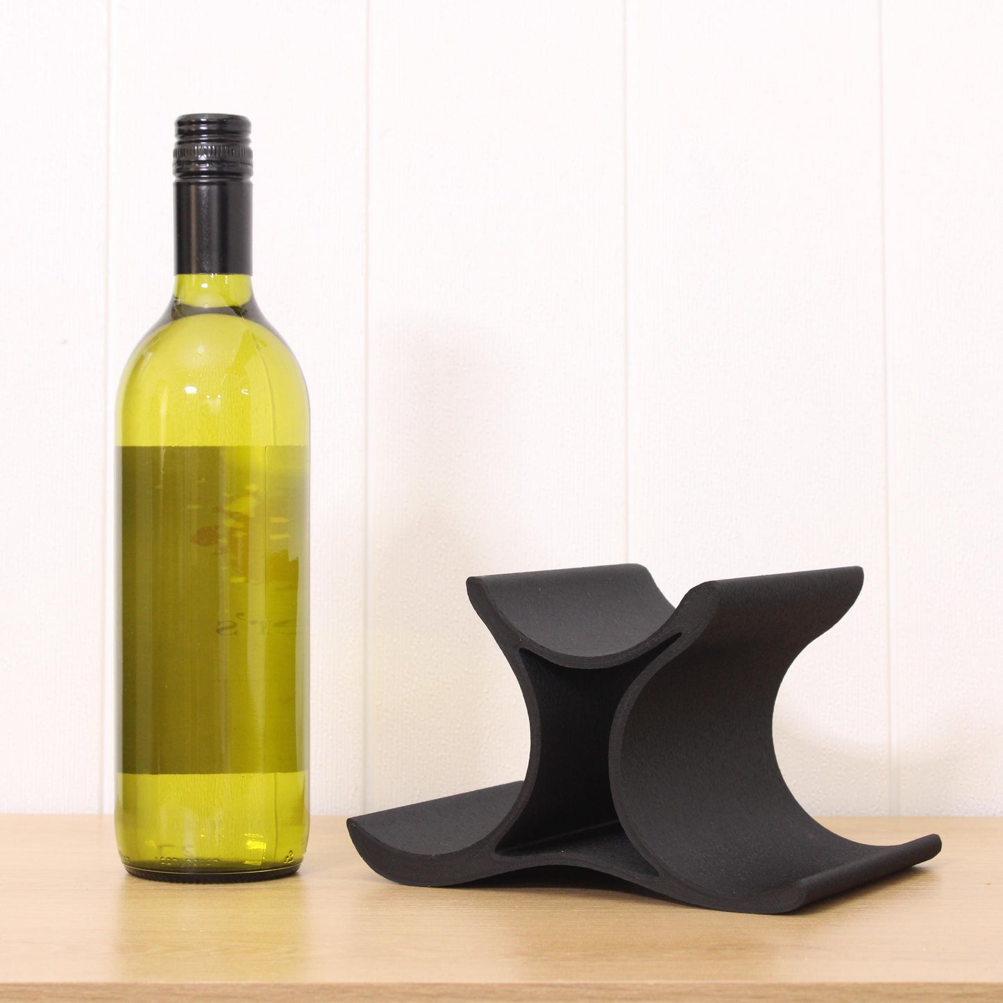 Mini Celeste Wine Rack, 3 Bottle Countertop Wine Stand, Vertical Display Wine Storage for Wine Lovers