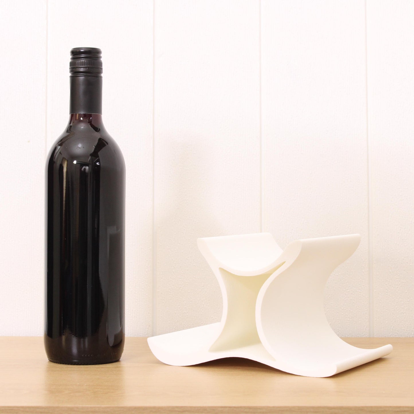 Mini Celeste Wine Rack, 3 Bottle Countertop Wine Stand, Vertical Display Wine Storage for Wine Lovers