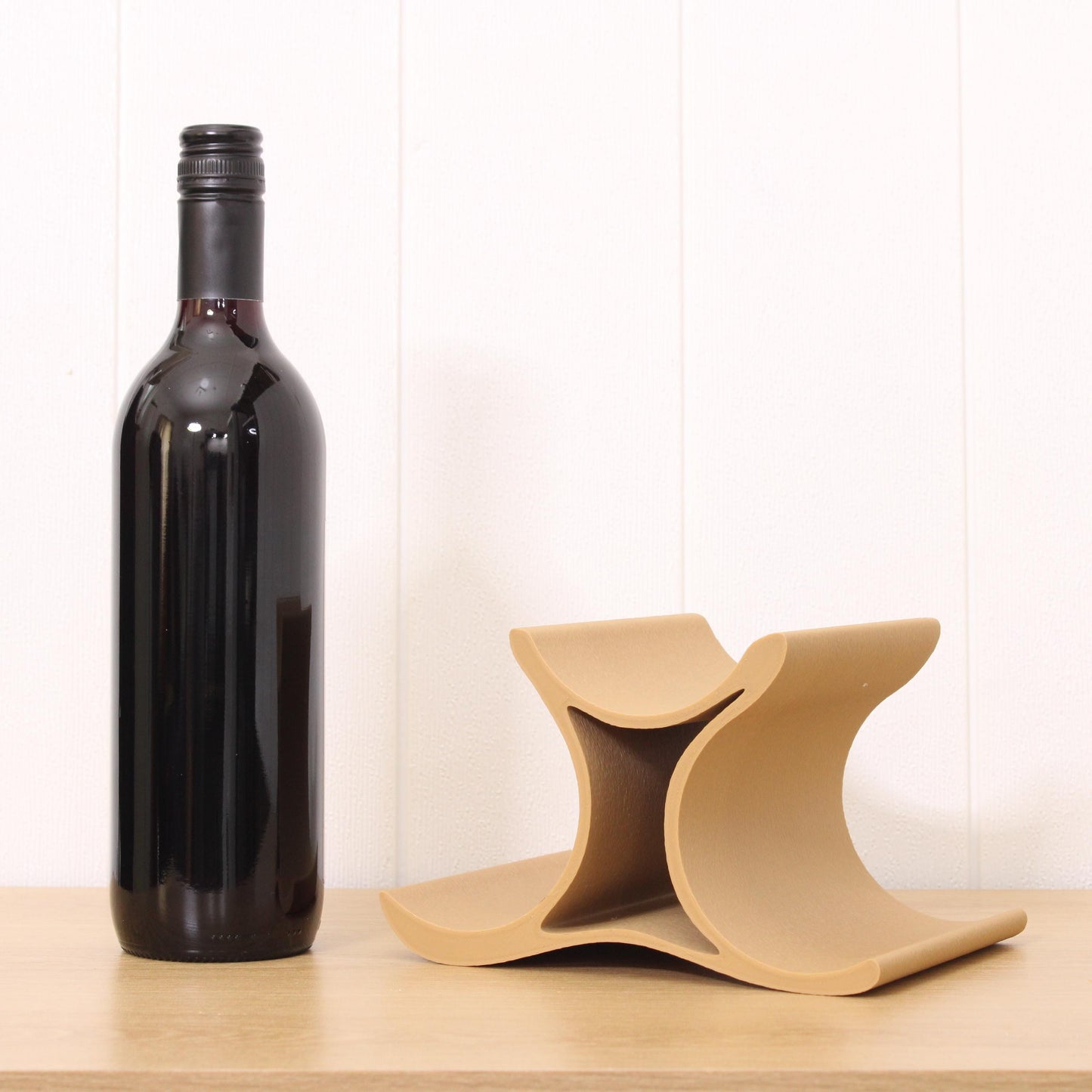 Mini Celeste Wine Rack, 3 Bottle Countertop Wine Stand, Vertical Display Wine Storage for Wine Lovers