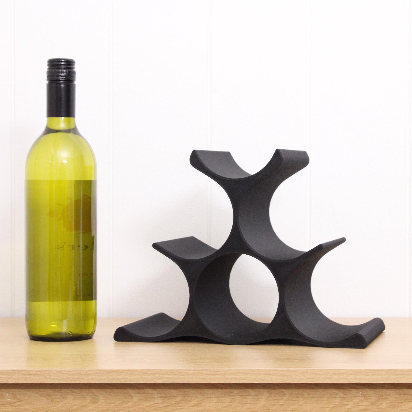Countertop Wine Rack, Modern Pyramid Counter 6 Bottle Wine Stand, Vertical Display Wine Storage for Wine Lovers.