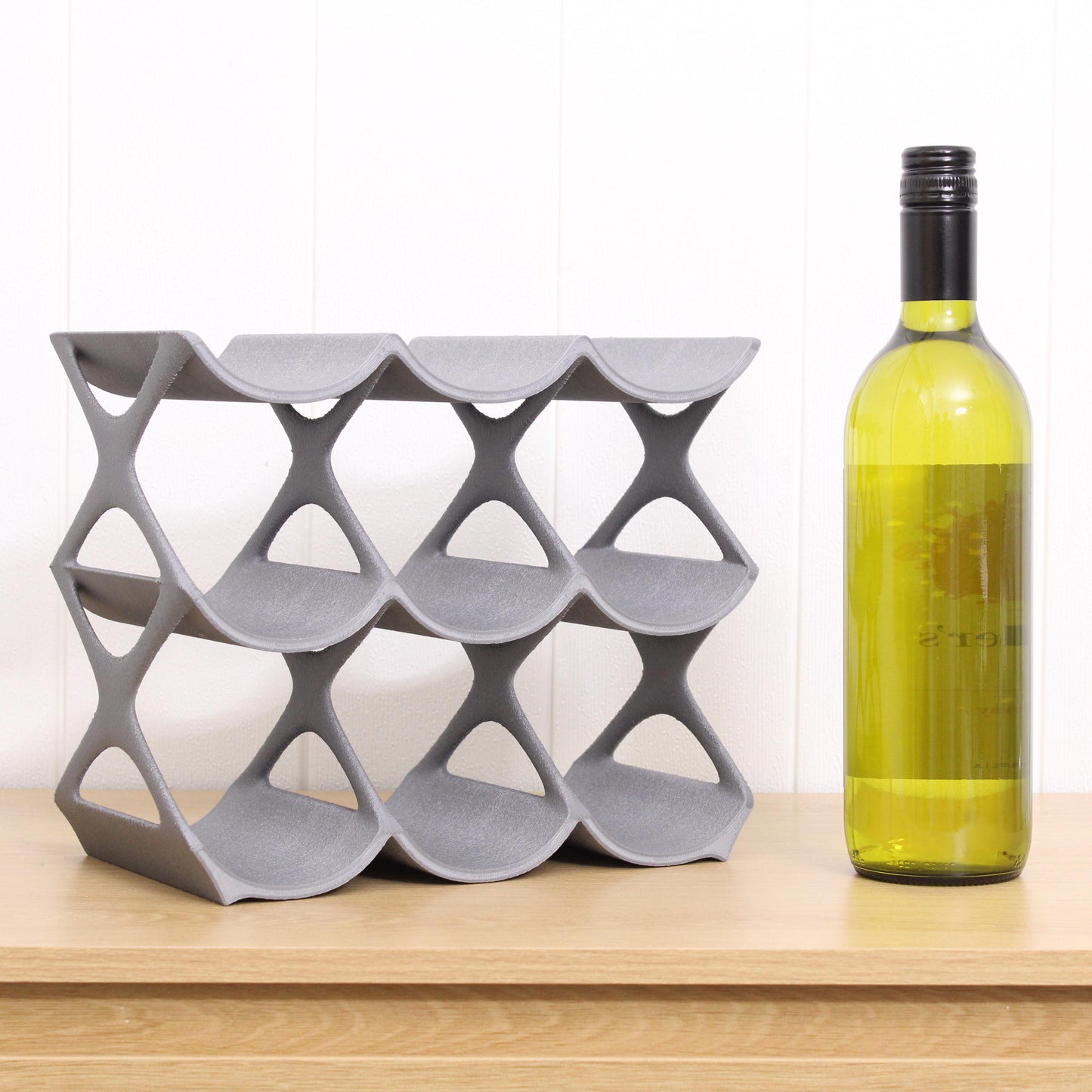 Modern Countertop Wine Rack, Edgy Large Modern Counter 9 Bottle Wine Stand, Vertical Display Wine Storage for Wine Lovers.