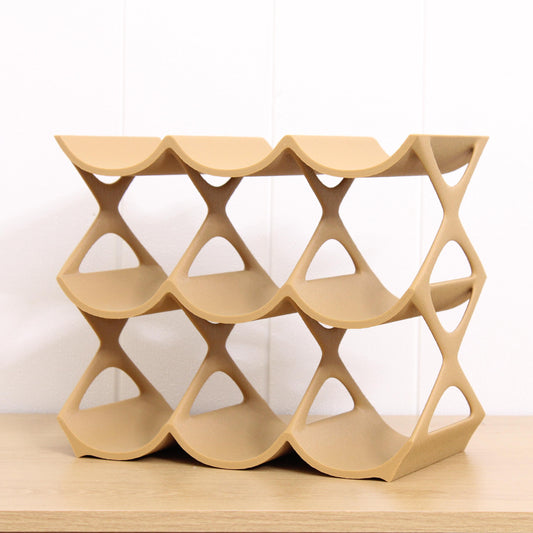 Edgy 9 Bottle Wine Rack in Brown