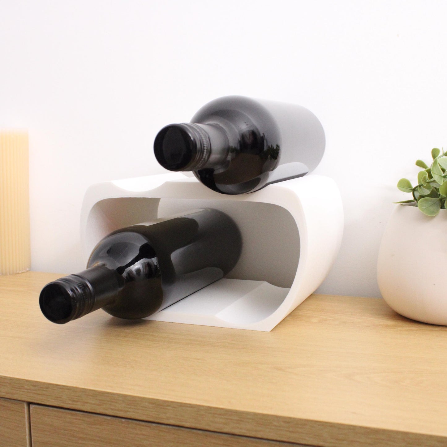 Lusso Wine Rack, 4 Bottle Countertop Wine Holder for Wine Lovers and home bars