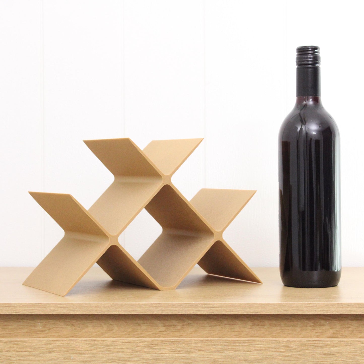 Countertop Wine Rack, Cross Large Modern Counter 4 Bottle Wine Stand, Modern Vertical Display Wine Storage for Wine Lovers.