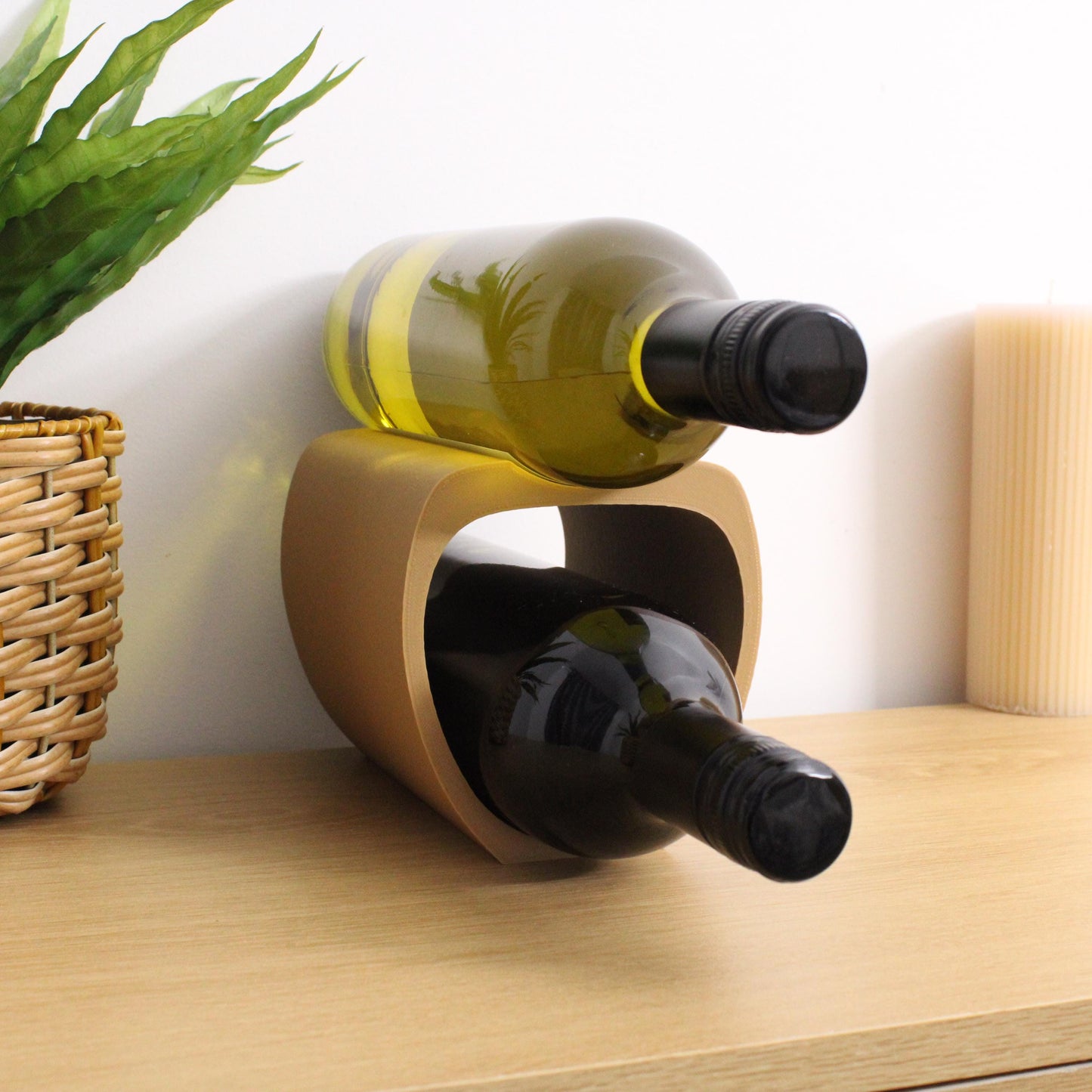 Lusso Wine Rack, 2 Bottle Countertop Wine Holder for Wine Lovers and home bars