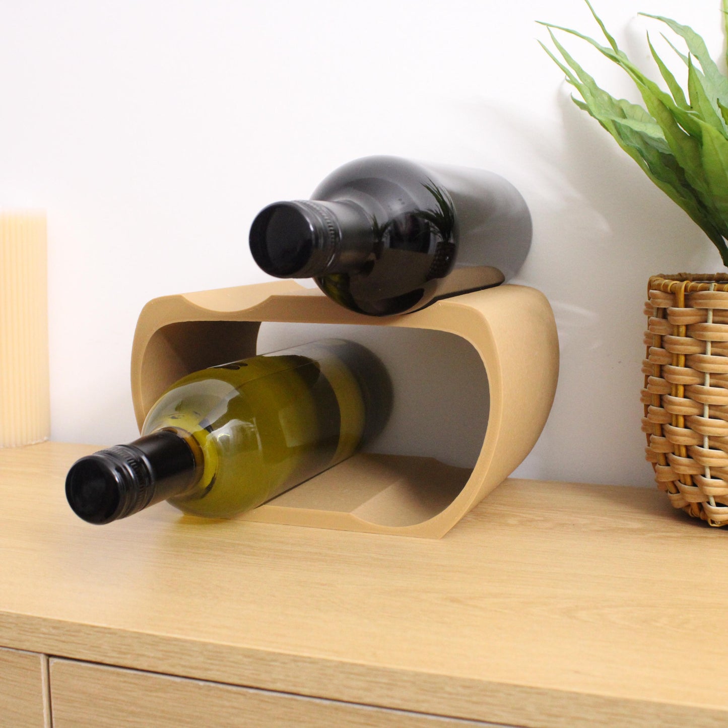 Lusso Wine Rack, 4 Bottle Countertop Wine Holder for Wine Lovers and home bars