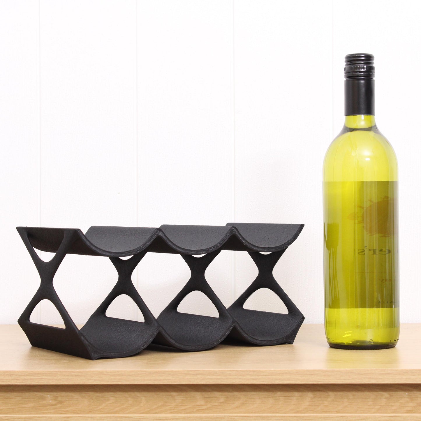 Modern Countertop Wine Rack, Edgy Large Modern Counter 6 Bottle Wine Stand, Vertical Display Wine Storage for Wine Lovers.