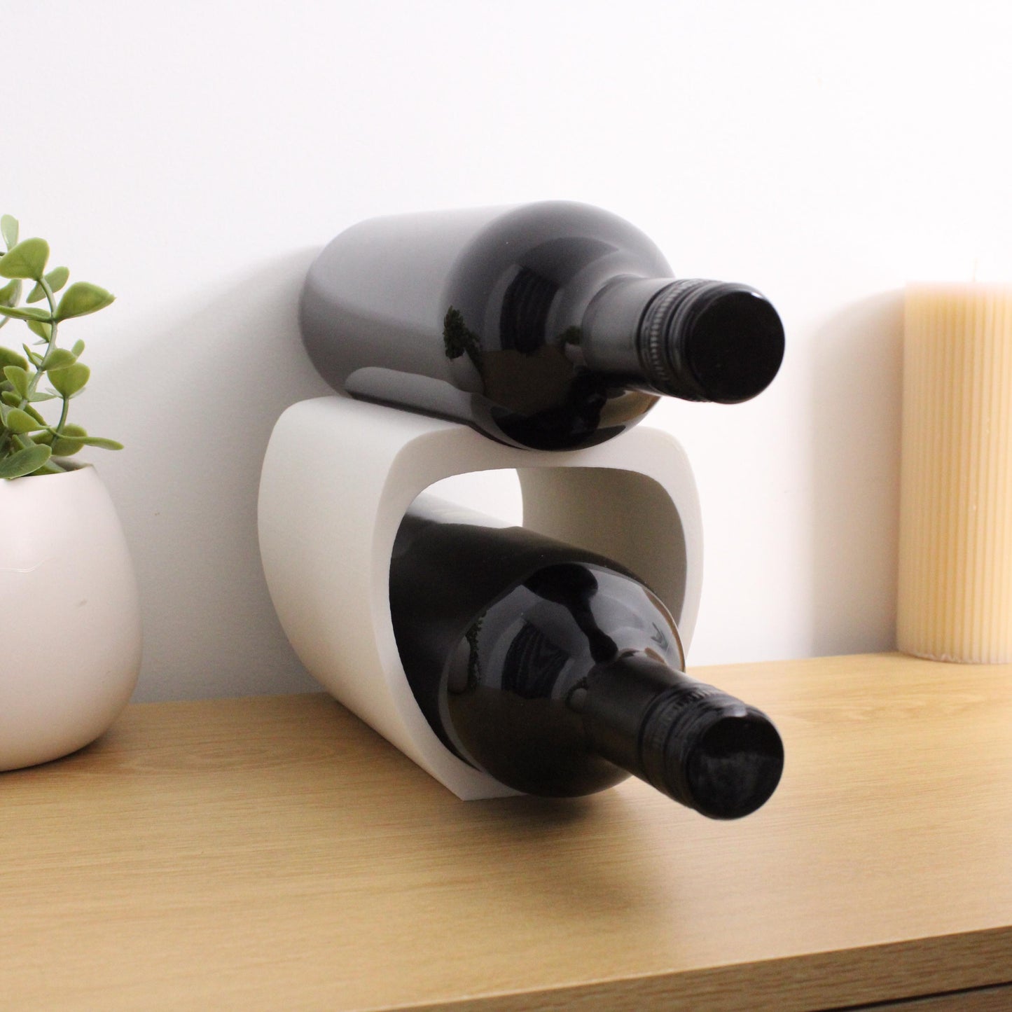 Lusso Wine Rack, 2 Bottle Countertop Wine Holder for Wine Lovers and home bars