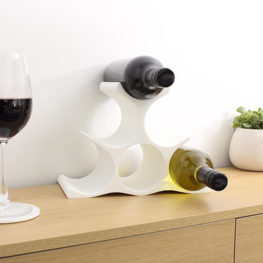 Pyramid 6 Bottle Countertop Wine Rack in White
