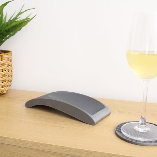 Pulse Wine Stand, Single Bottle Wine Holder in Grey