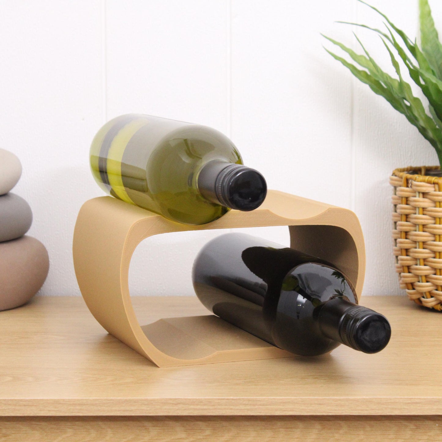 Lusso Wine Rack, 4 Bottle Countertop Wine Holder for Wine Lovers and home bars