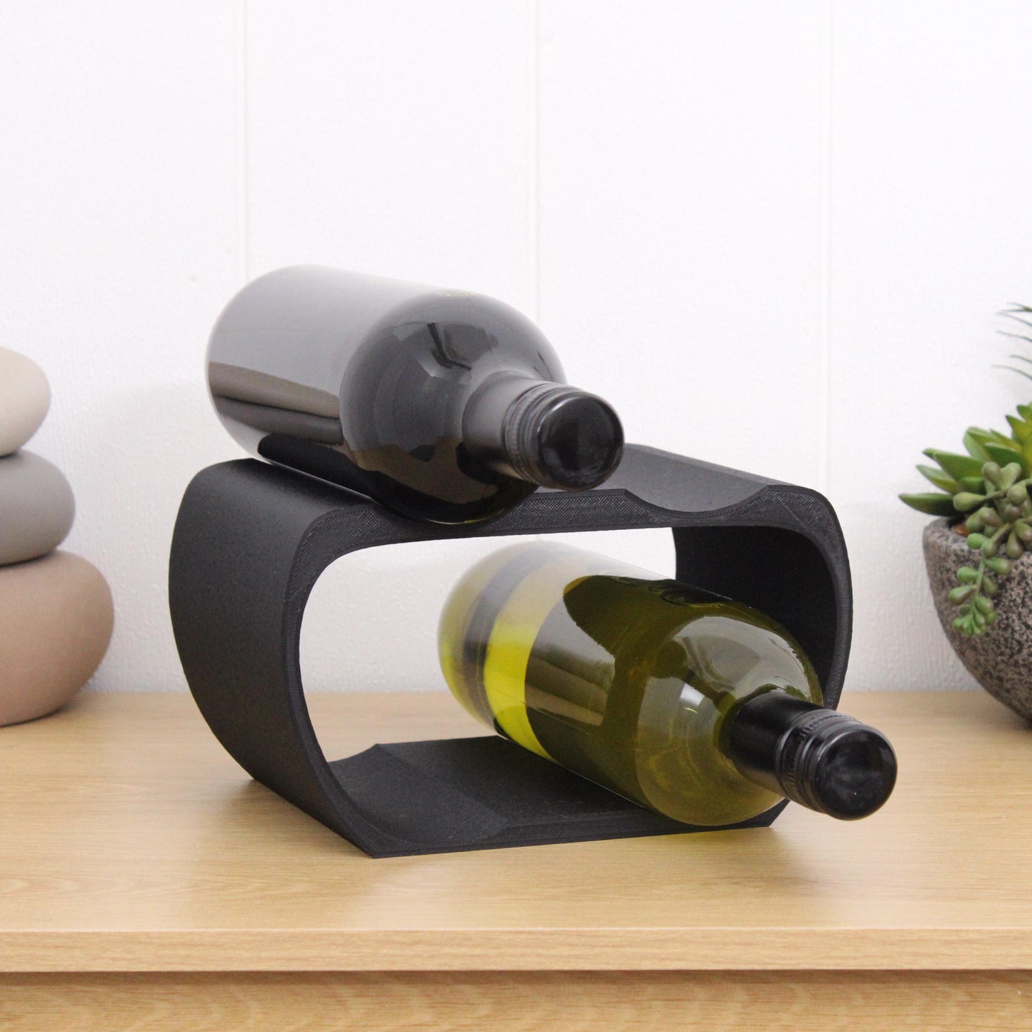 Lusso Wine Rack, 4 Bottle Countertop Wine Holder for Wine Lovers and home bars