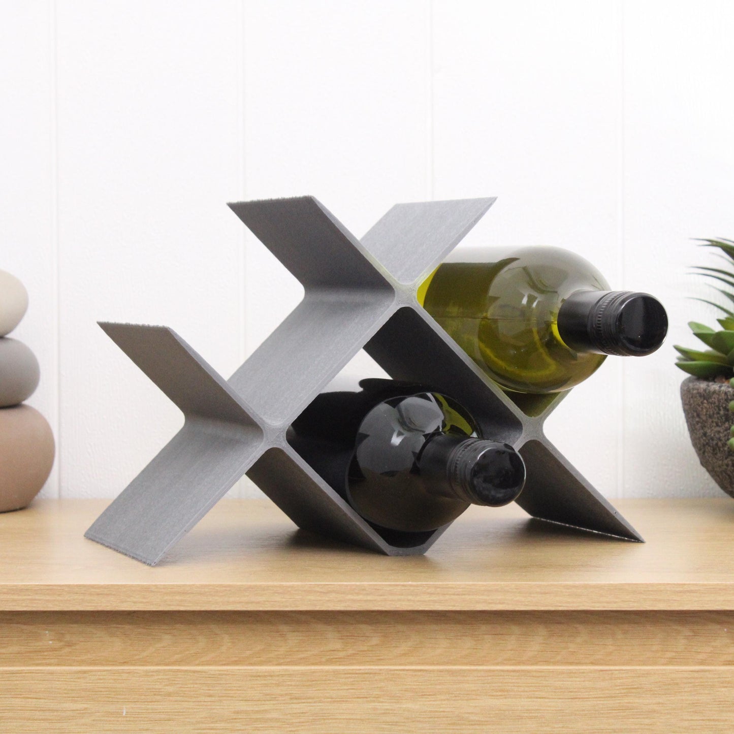 Countertop Wine Rack, Modern Wine Bottle Holder, Wine Bottle Decor House warming gift for Wine Lovers.