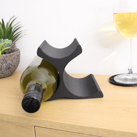 Pyramid 3 Bottle Countertop Wine Rack in Black