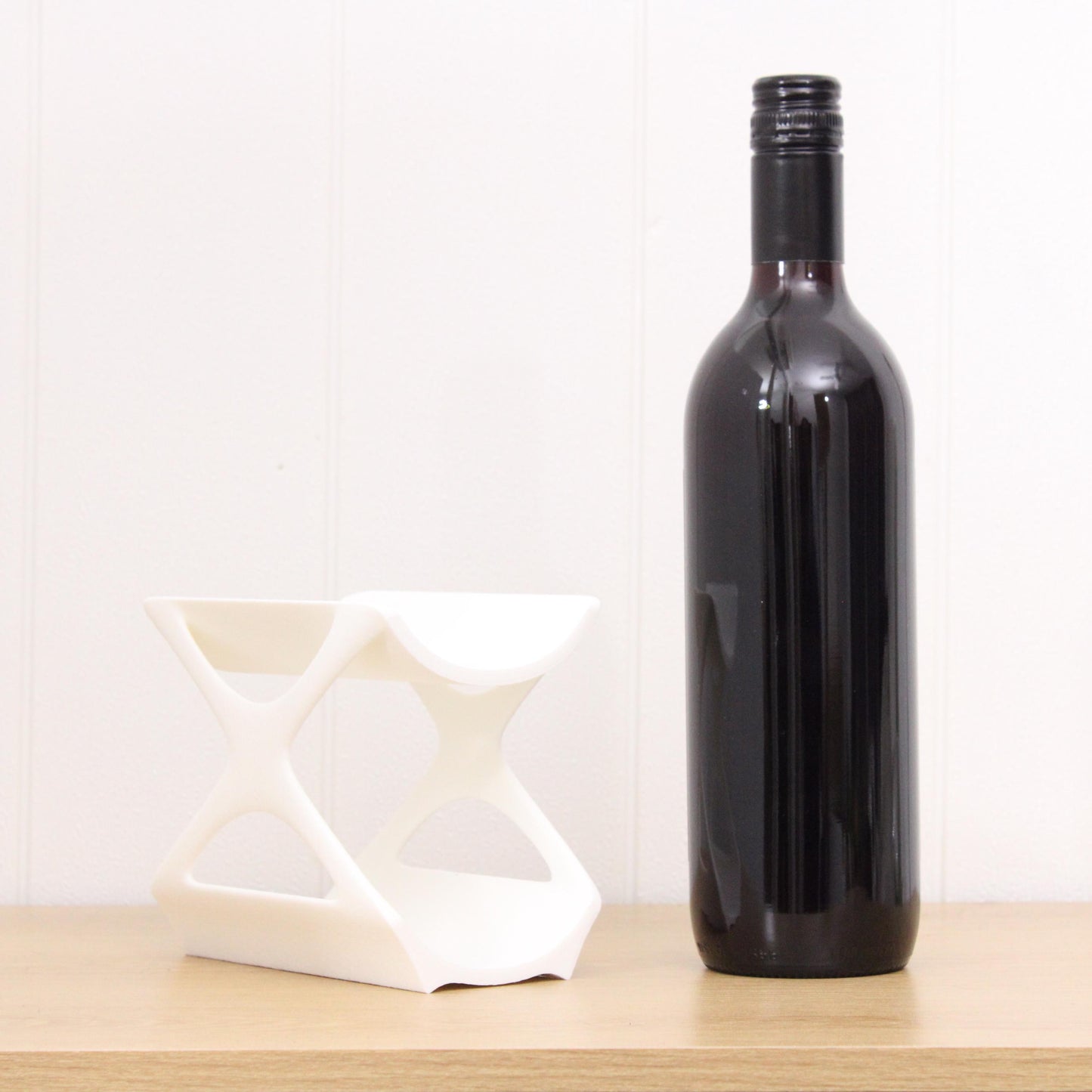 Edgy Countertop Wine Rack, Small 2 Bottle Tabletop Wine holder Stand
