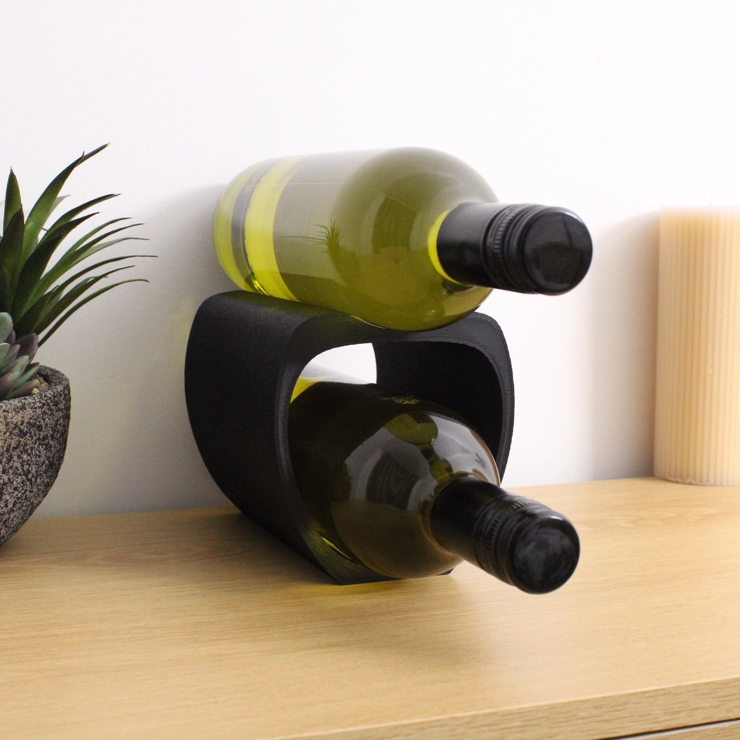 Lusso Wine Rack, 2 Bottle Countertop Wine Holder for Wine Lovers and home bars