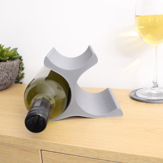 Pyramid 3 Bottle Countertop Wine Rack in Grey