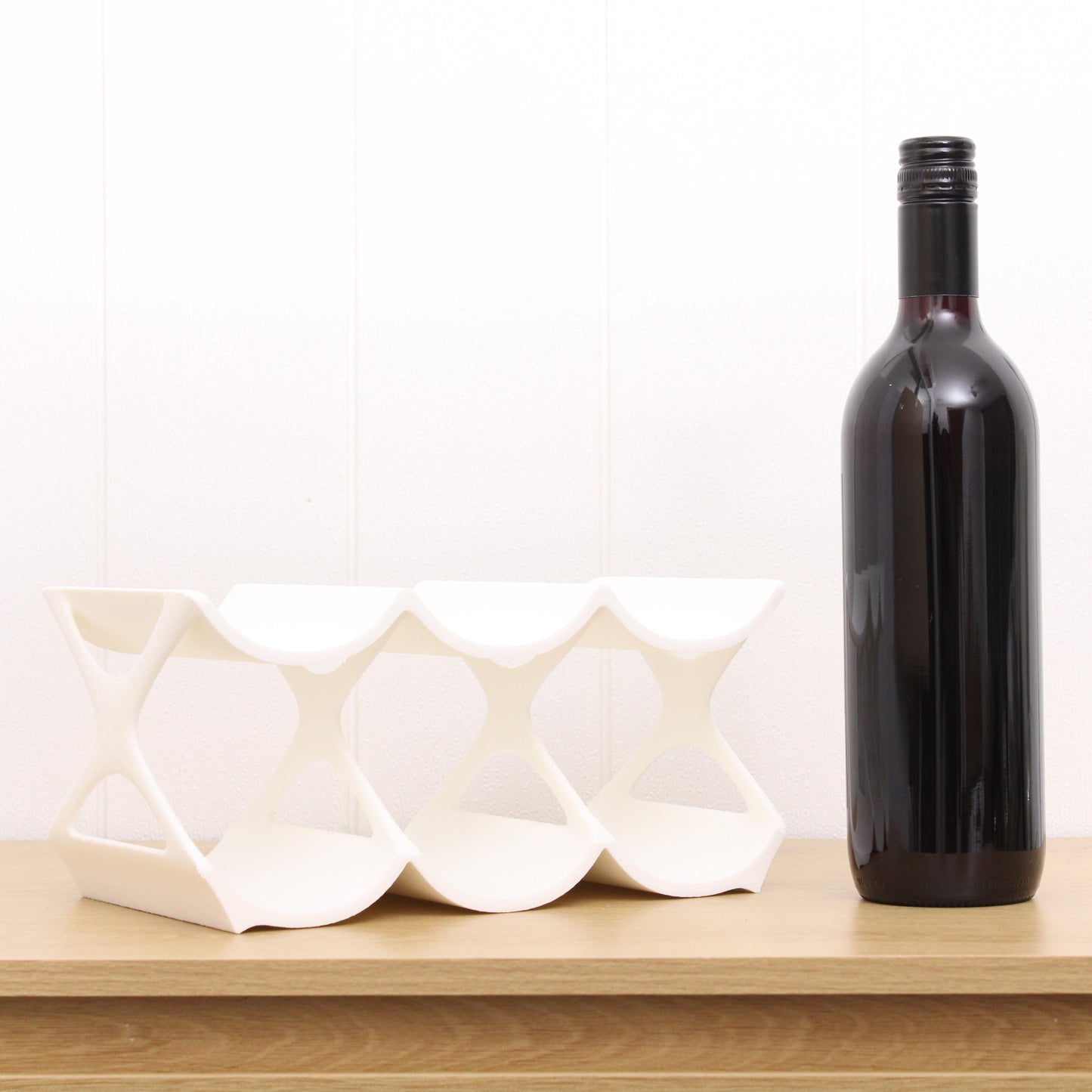 Modern Countertop Wine Rack, Edgy Large Modern Counter 6 Bottle Wine Stand, Vertical Display Wine Storage for Wine Lovers.