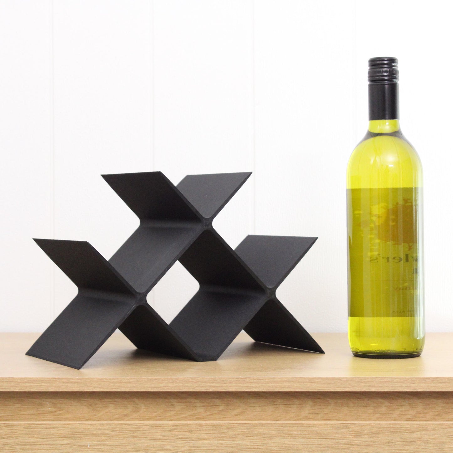 Countertop Wine Rack, Cross Large Modern Counter 4 Bottle Wine Stand, Modern Vertical Display Wine Storage for Wine Lovers.