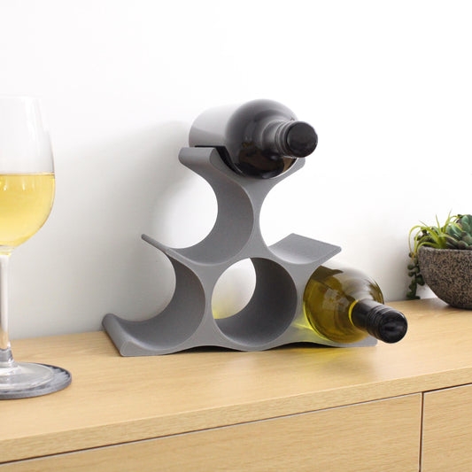 Pyramid 6 Bottle Countertop Wine Rack in Grey