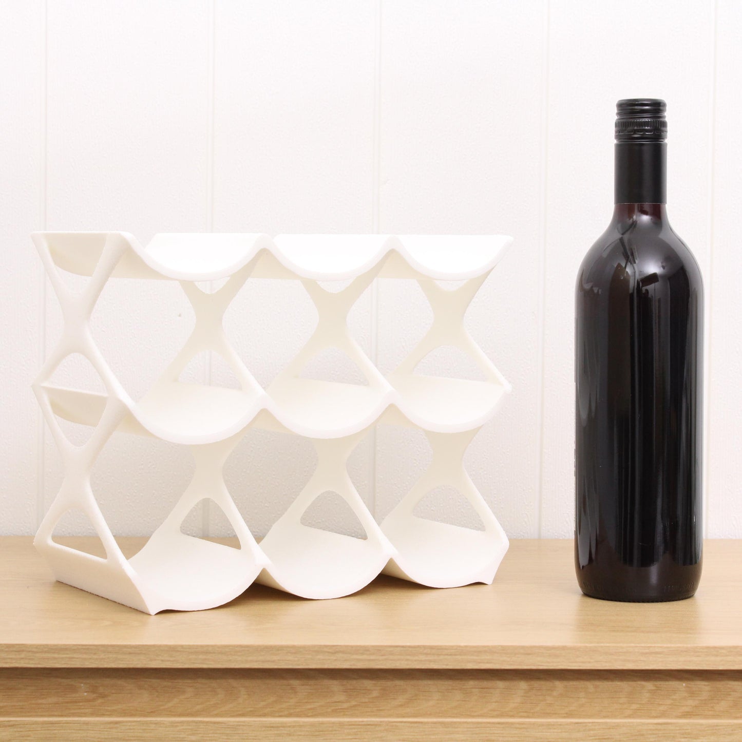 Modern Countertop Wine Rack, Edgy Large Modern Counter 9 Bottle Wine Stand, Vertical Display Wine Storage for Wine Lovers.