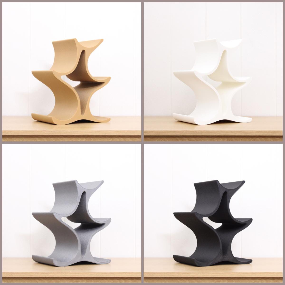 Countertop Wine Rack, Modern Pyramid Counter 6 Bottle Wine Stand, Vertical Display Wine Storage for Wine Lovers.