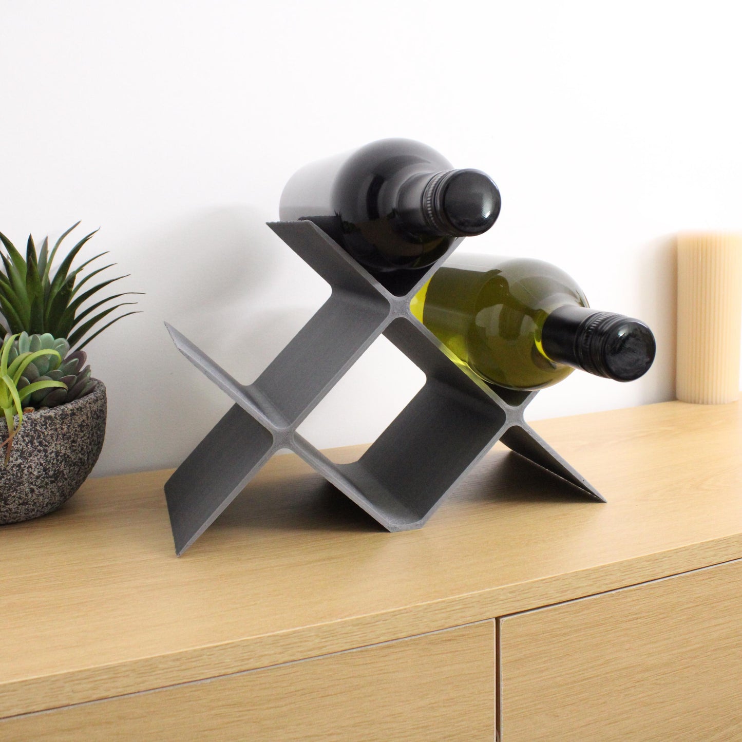 Countertop Wine Rack, Modern Wine Bottle Holder, Wine Bottle Decor House warming gift for Wine Lovers.