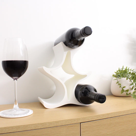 Celeste 5 Bottle Countertop Wine Rack in White