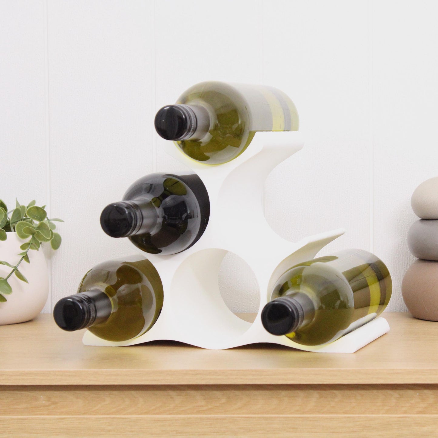 Countertop Wine Rack, Modern Pyramid Counter 6 Bottle Wine Stand, Vertical Display Wine Storage for Wine Lovers.