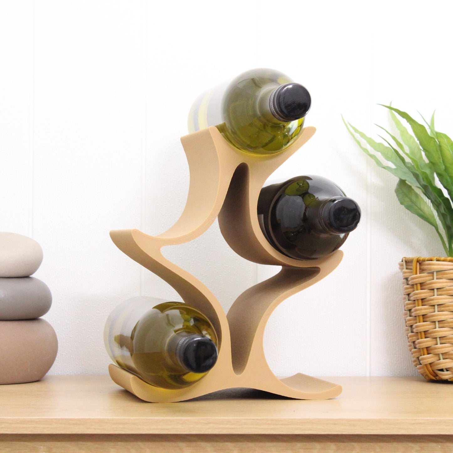 Celeste Wine Rack, 5 Bottle Countertop Wine Stand, Vertical Display Wine Storage for Wine Lovers