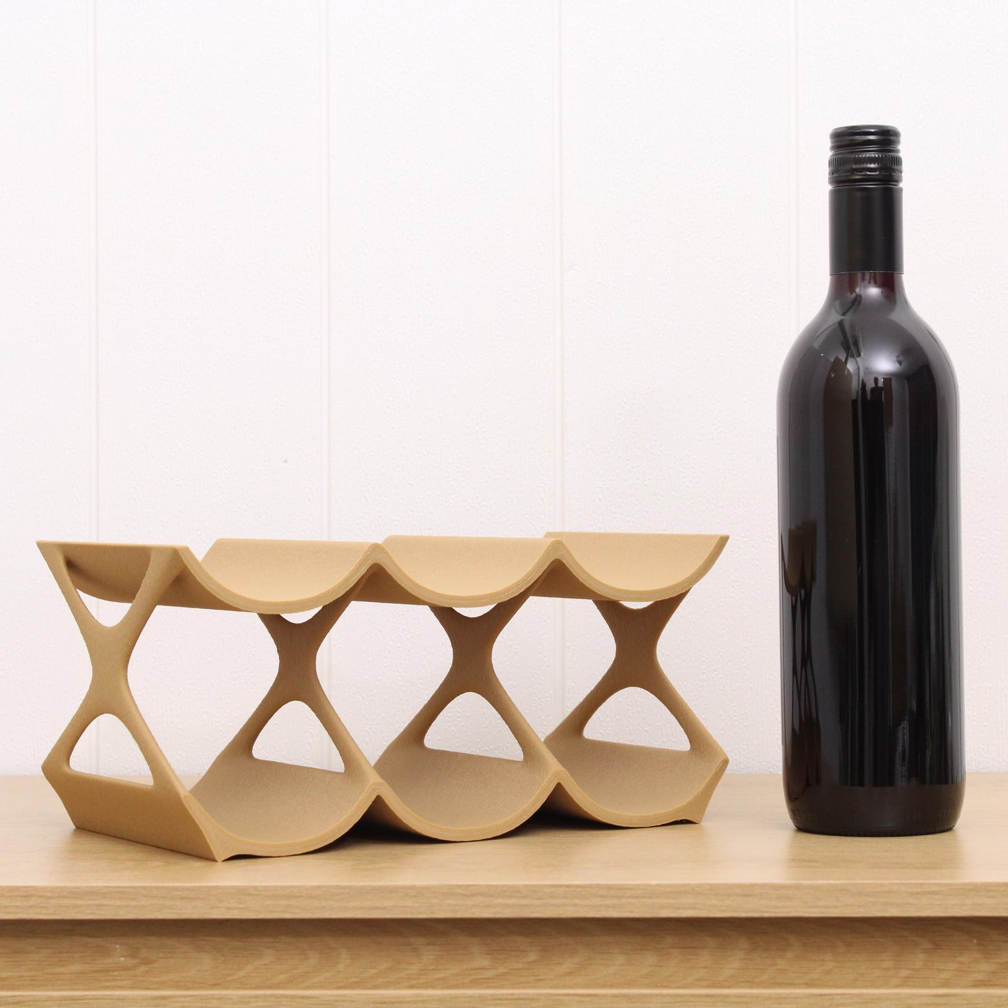 Modern Countertop Wine Rack, Edgy Large Modern Counter 6 Bottle Wine Stand, Vertical Display Wine Storage for Wine Lovers.