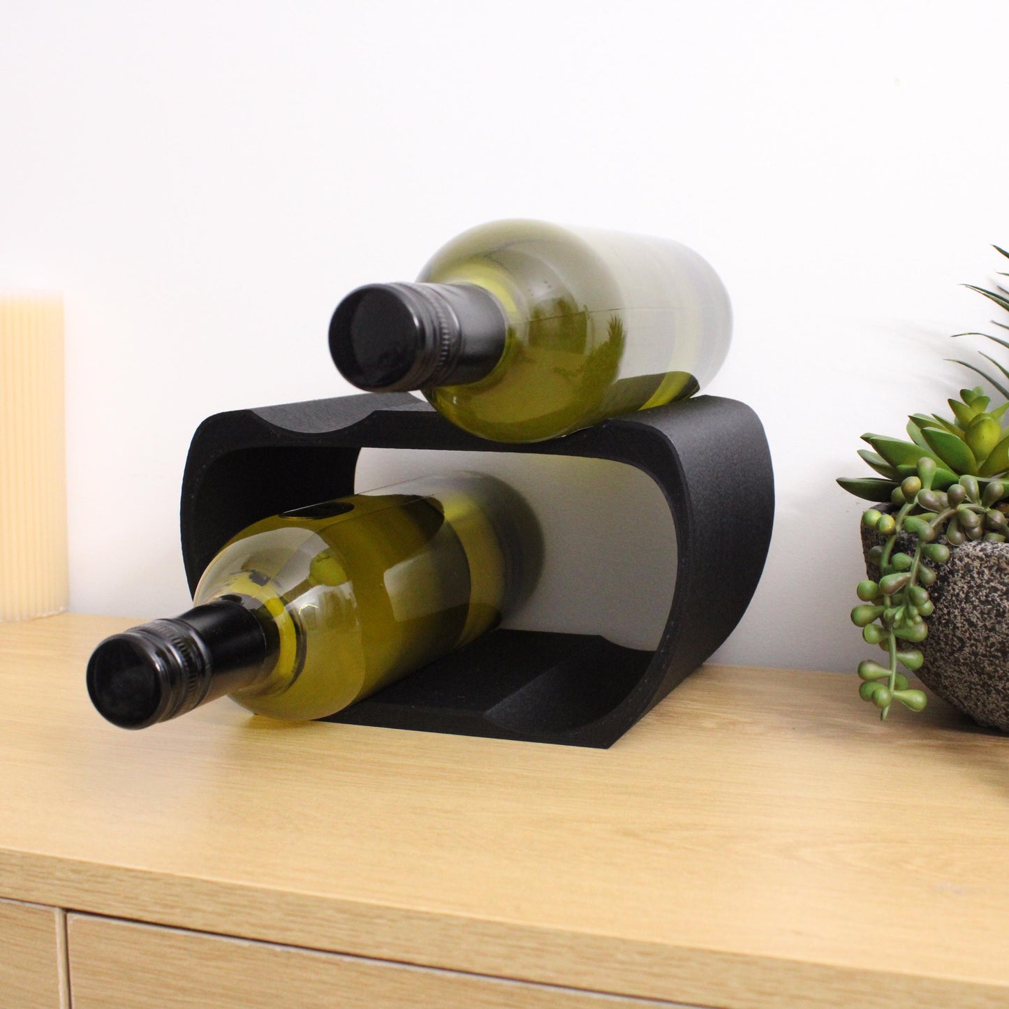 Lusso Wine Rack, 4 Bottle Countertop Wine Holder for Wine Lovers and home bars