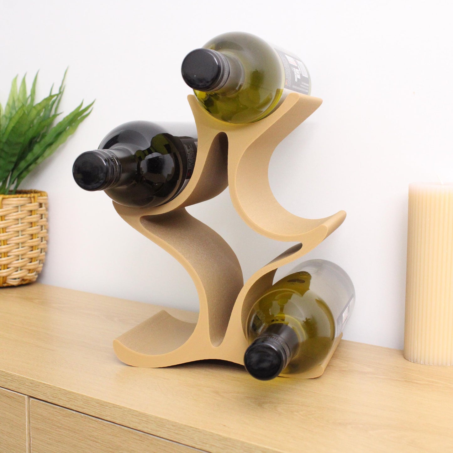 Celeste Wine Rack, 5 Bottle Countertop Wine Stand, Vertical Display Wine Storage for Wine Lovers