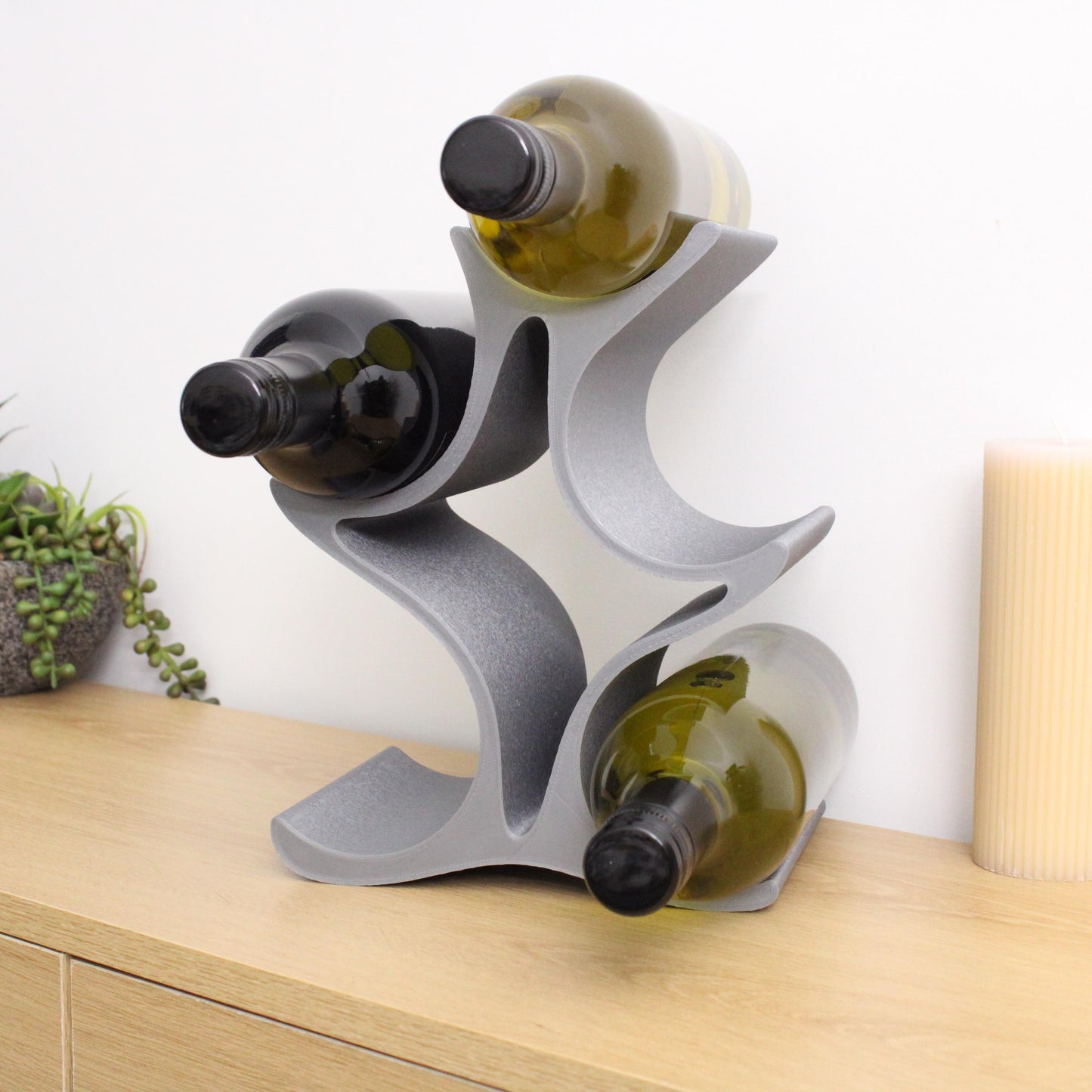 Celeste Wine Rack, 5 Bottle Countertop Wine Stand, Vertical Display Wine Storage for Wine Lovers