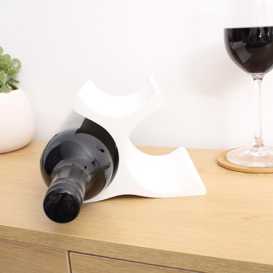 Pyramid 3 Bottle Countertop Wine Rack in White
