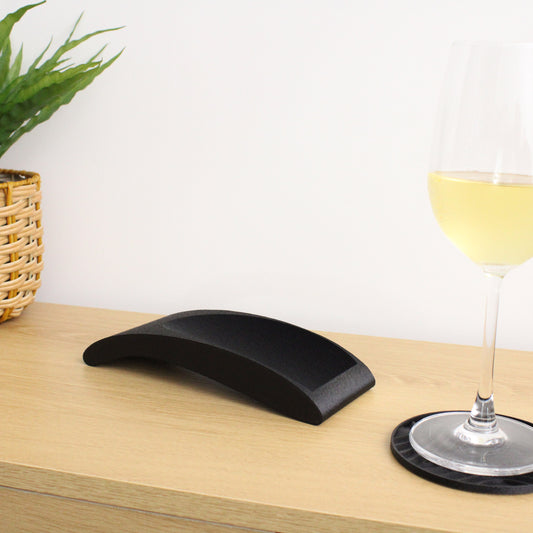 Pulse Wine Stand, Single Bottle Wine Holder in Black