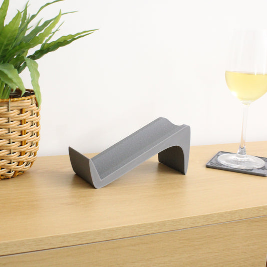Lancet Wine Stand, Single Bottle Wine Holder in Grey