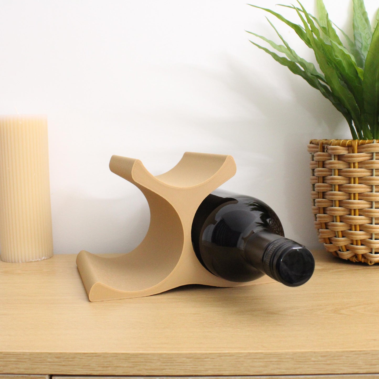 Countertop Wine Rack, Modern Pyramid Counter 3 Bottle Wine Stand, Vertical Display Wine Storage for Wine Lovers.