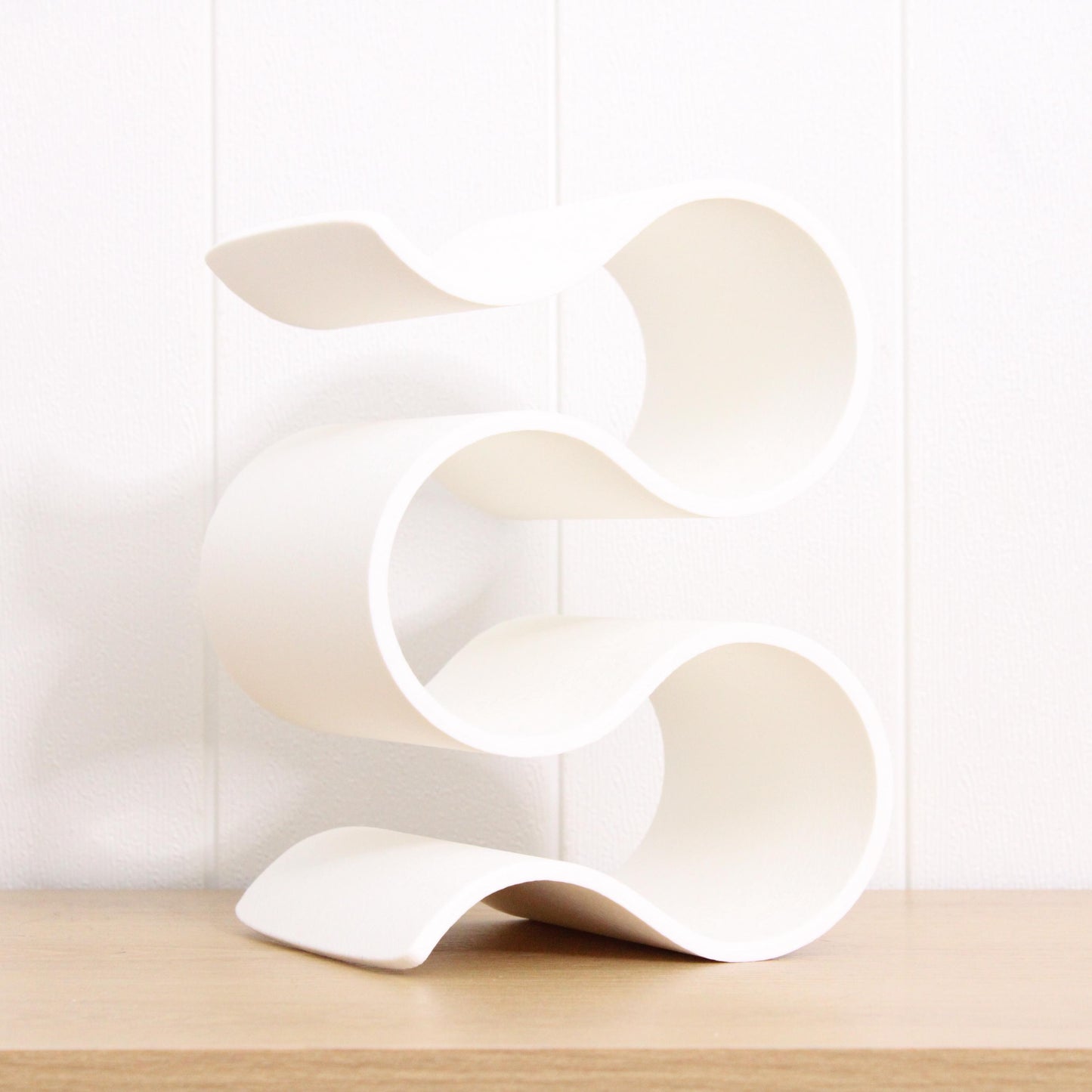 Wavy Wine Rack, Reversable Countertop Small 3 bottle Wine holder Stand, great freestanding wine lovers gift