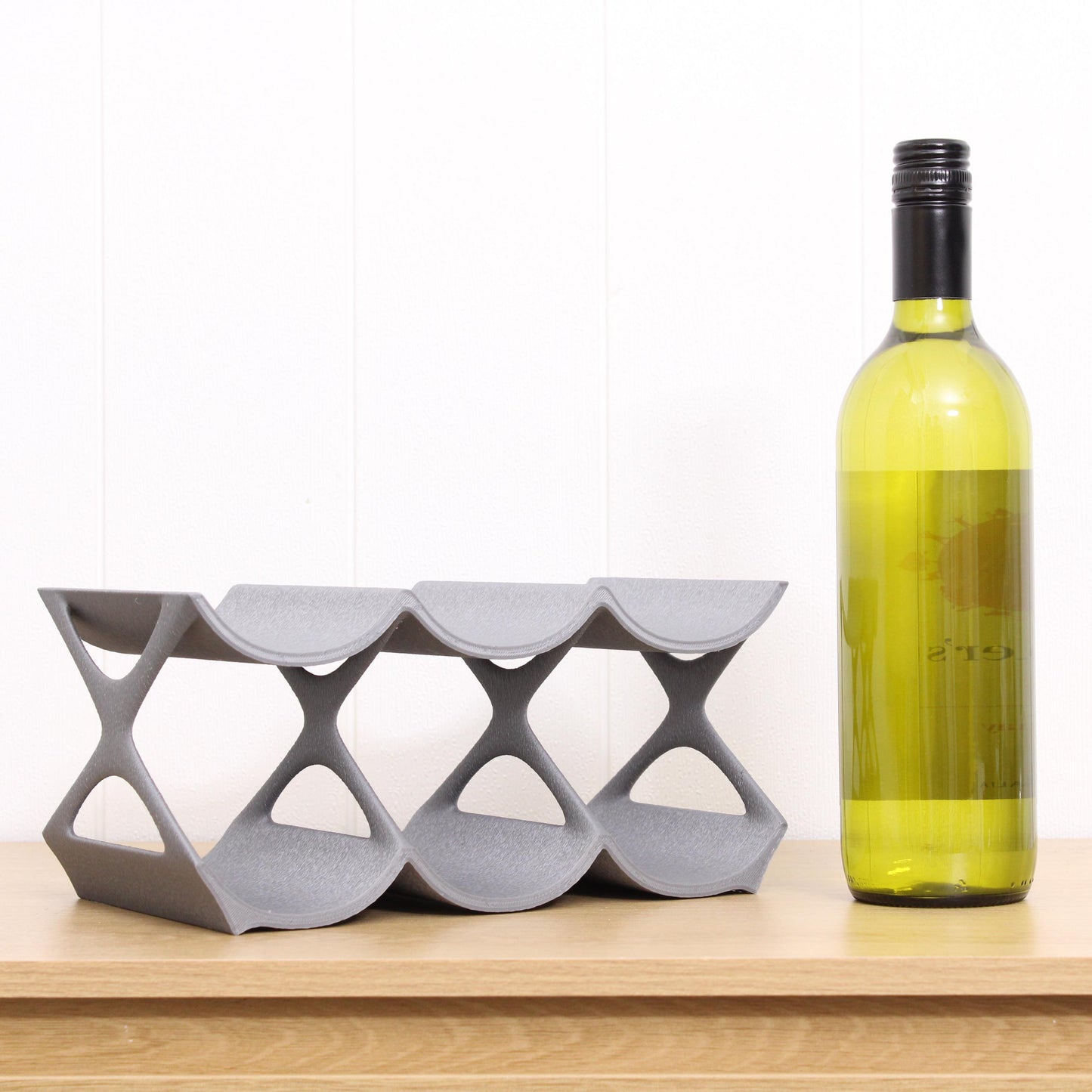 Modern Countertop Wine Rack, Edgy Large Modern Counter 6 Bottle Wine Stand, Vertical Display Wine Storage for Wine Lovers.