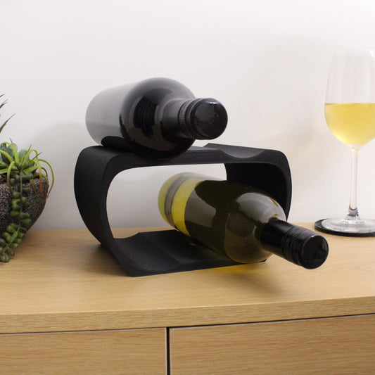 Lusso 4 Bottle Countertop Wine Rack in Black