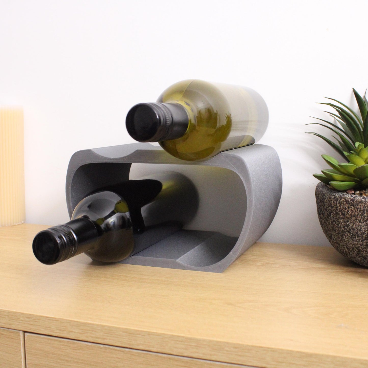 Lusso Wine Rack, 4 Bottle Countertop Wine Holder for Wine Lovers and home bars